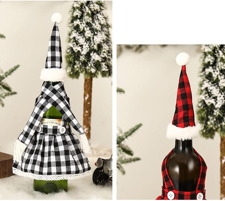 Wine Bottle Cover With Cap And Mufflar Set | Stylish Cap & Scarf Set for Wine Bottle sleeve