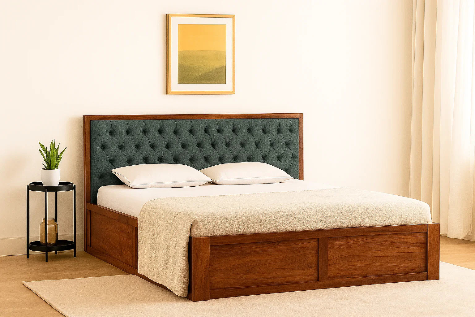 Minicoy King Size Storage Bed (Charcoal Grey)