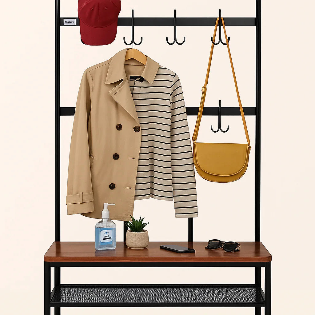 Multipurpose Hanger Rack with Storage Rack