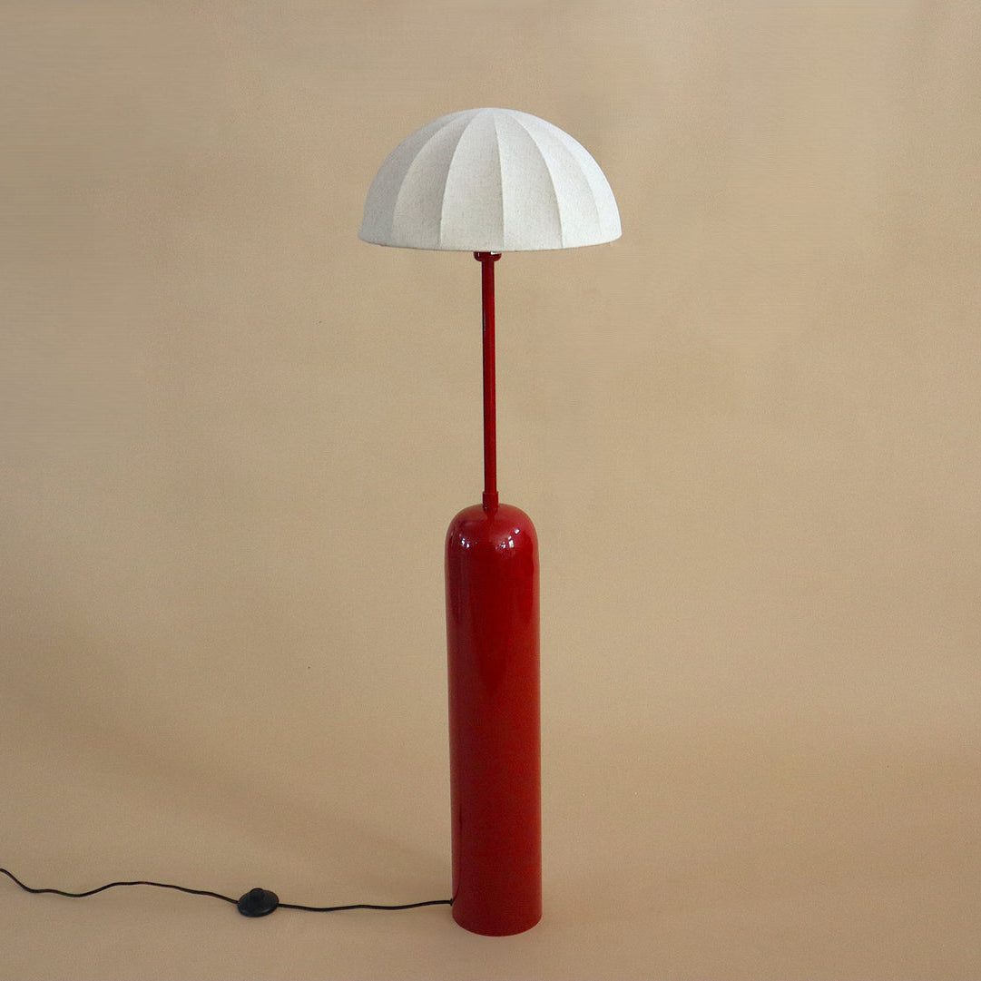 Poppins Floor Lamp | Cherry Red Modern Designer Standing Lamp with Fabric Shade