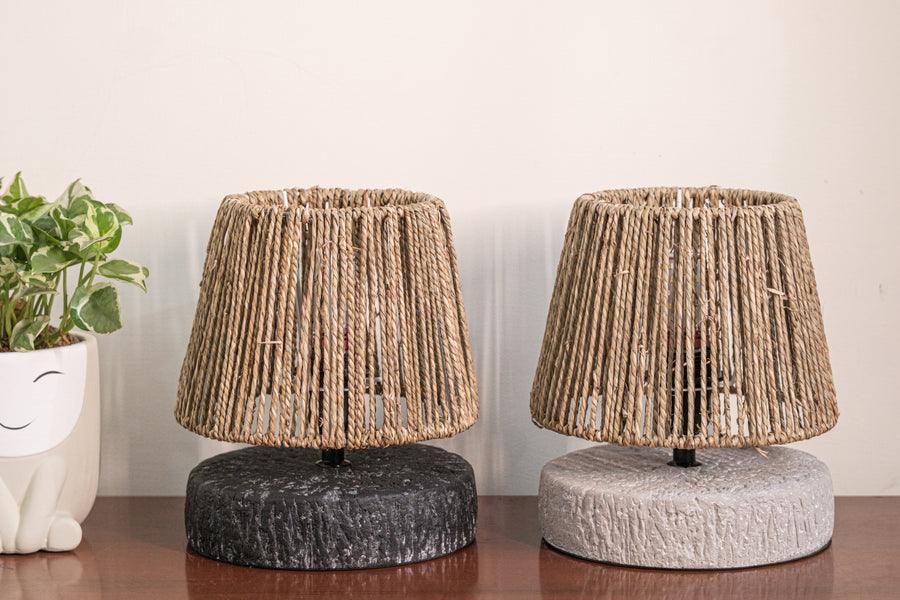 Modern Decorative Table Lamp | Rope Resin Table Lamp for Bedroom Side Table | Night Lamp
