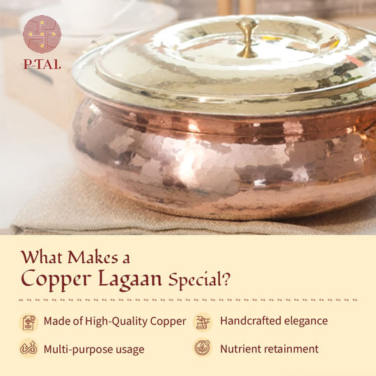 Copper Hammered Lagan | Tamba Kadhai for Cooking