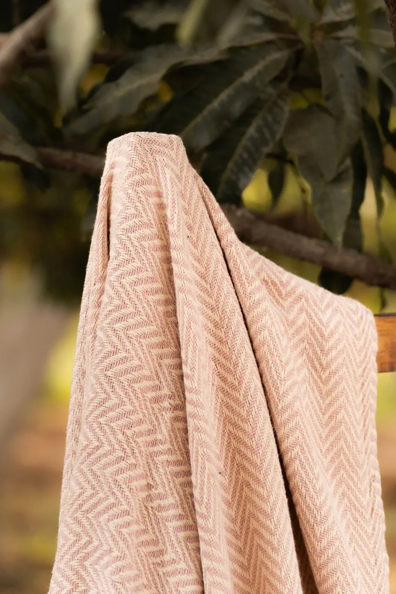 Beige Zigzag Throw