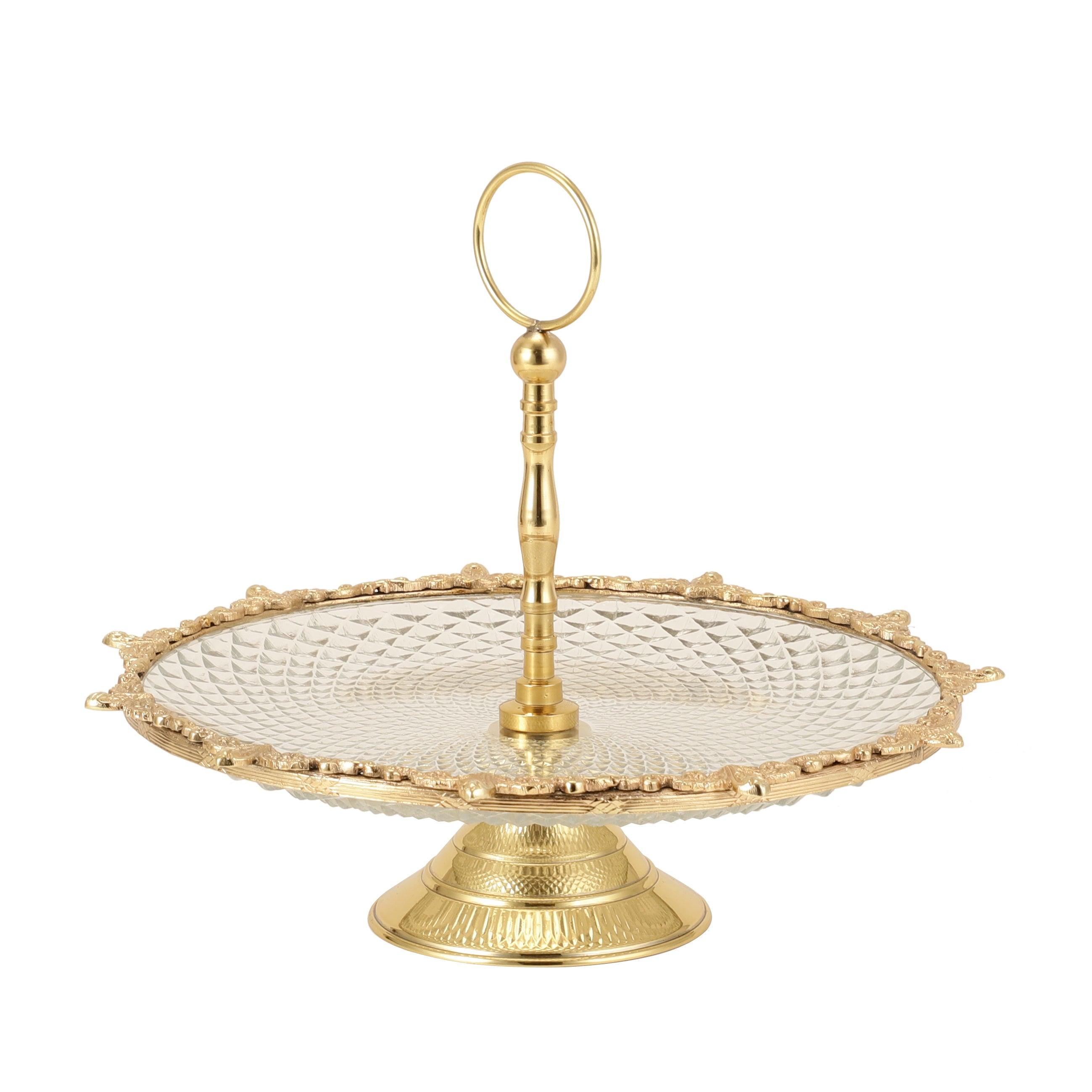 Crystal Spike Cake Stand In Gold
