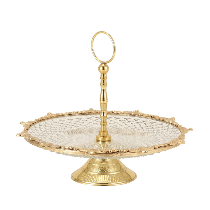 Crystal Spike Cake Stand In Gold