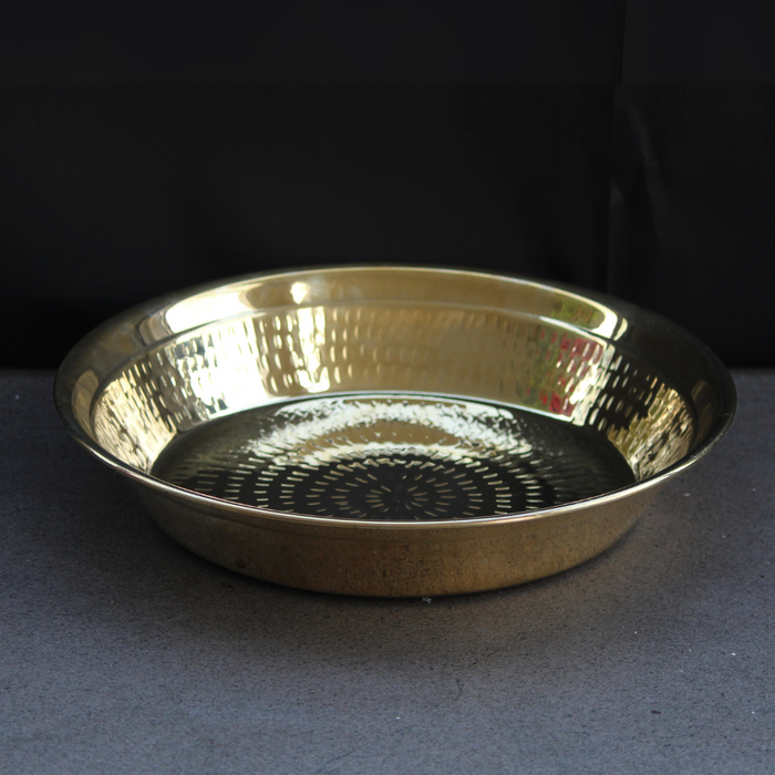 Golden Brass aesthetic Round Paraat | Thaal For Serveware & Kitchen Utilities