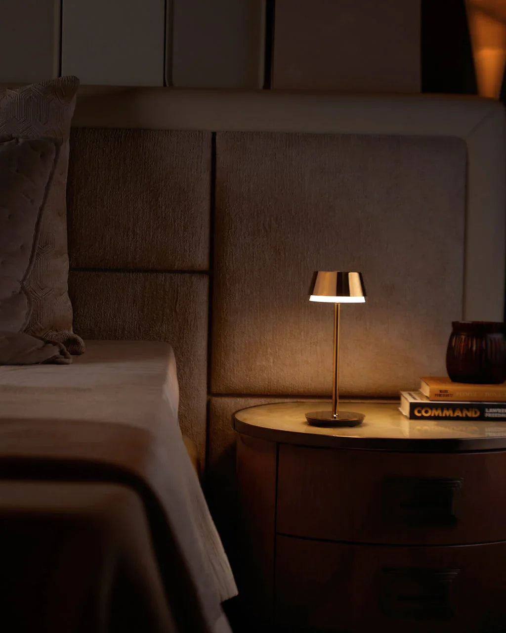 Mercury Cordless LED Table Lamp for Living Room | Rechargeable Dimmable Table Lamp with Touch Control