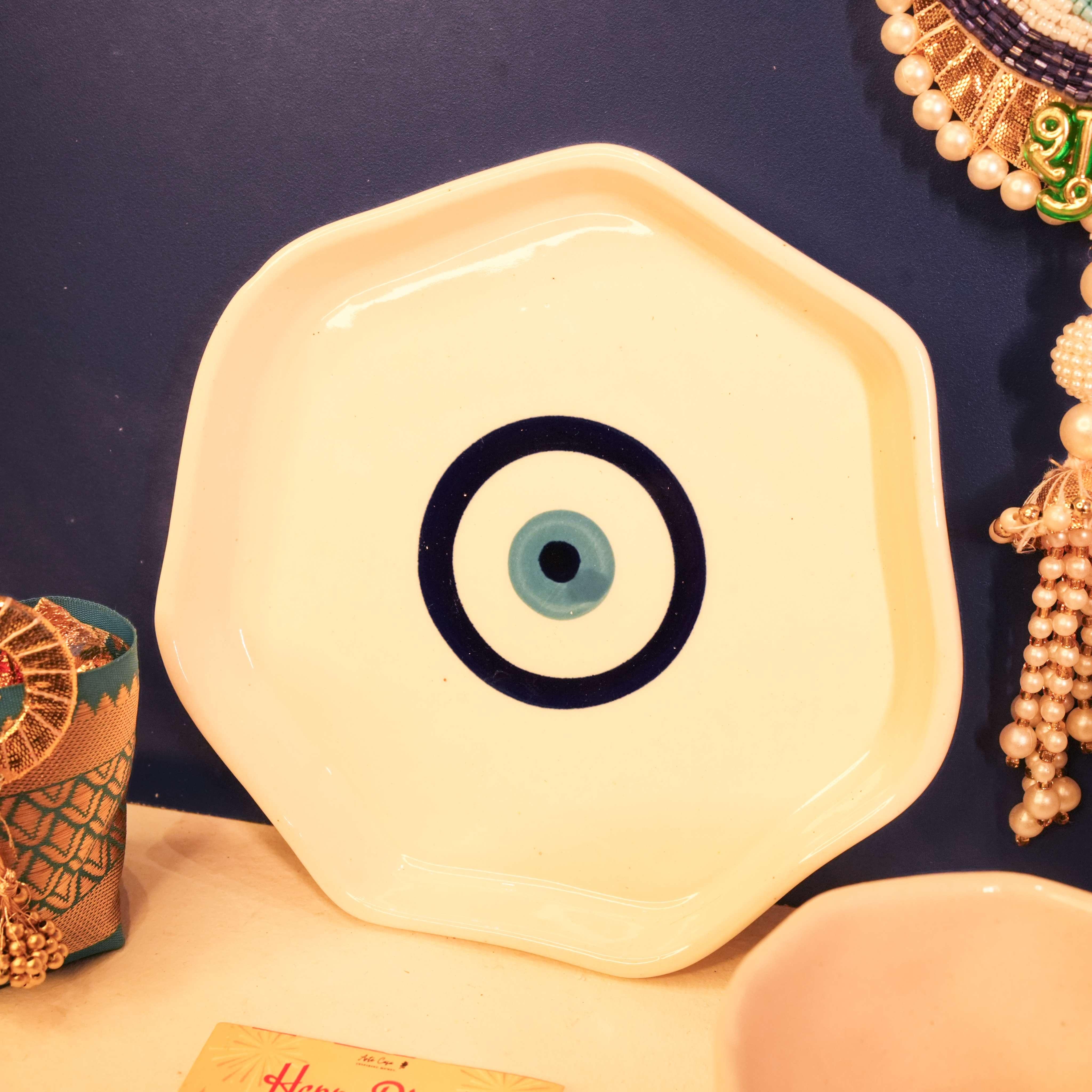 Nazar Suraksha Evil Eye Breakfast Set | Cup & Plate Diwali Gift Box