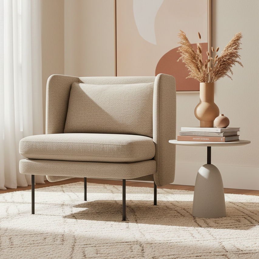 Amara Metal Legs Armchair