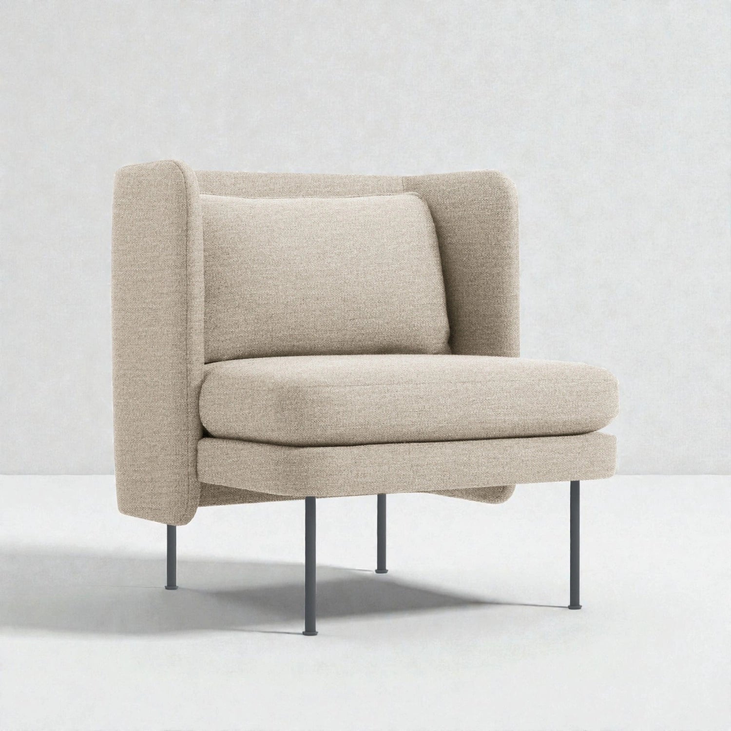 Blonde Metal Legs Armchair