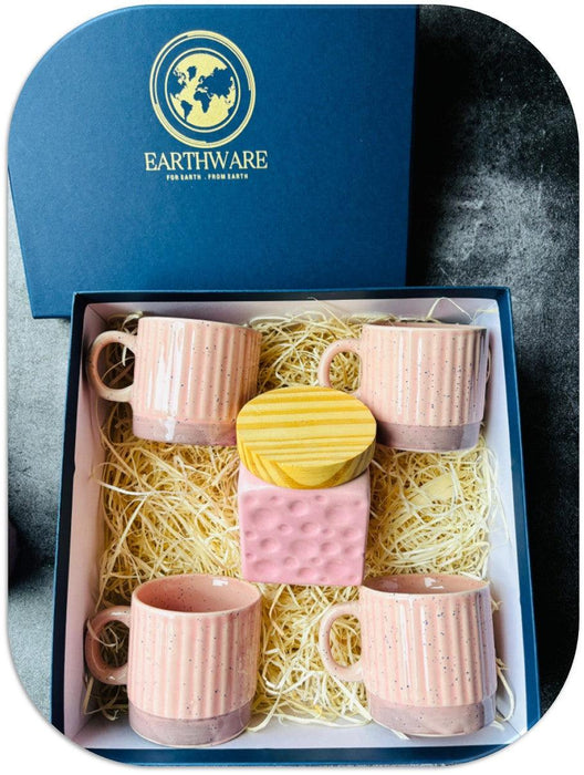 Pink Shade Hamper | Tea Cups Set & Cookie Jar with Gift Box