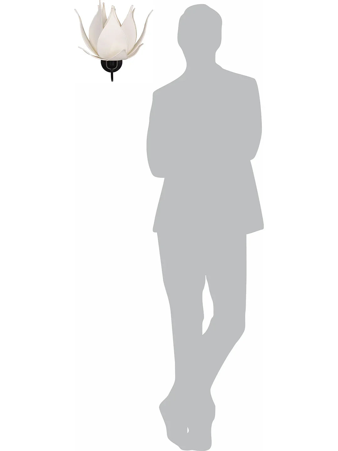 Auspicious Ivory Blooming Lotus Fabric Wall Sconce