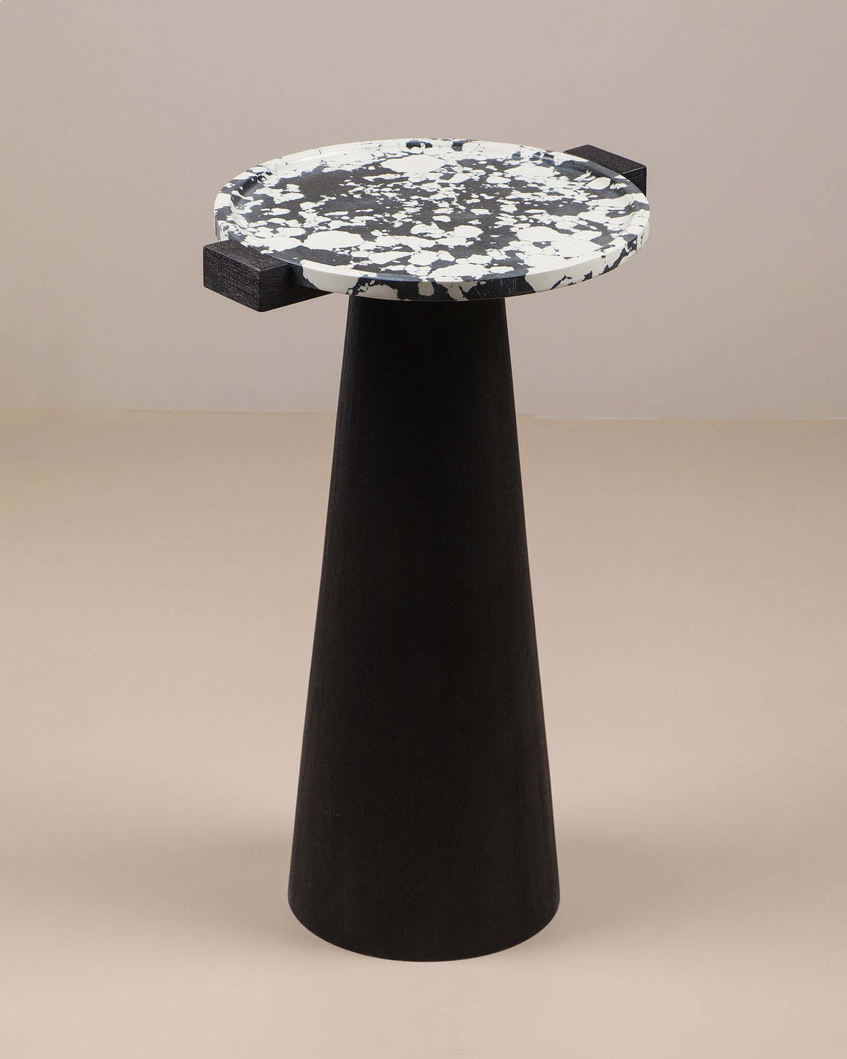 Metropia Sofa Side Table with Marble Top & Acacia Wood | Modern Accent Table for Living Room