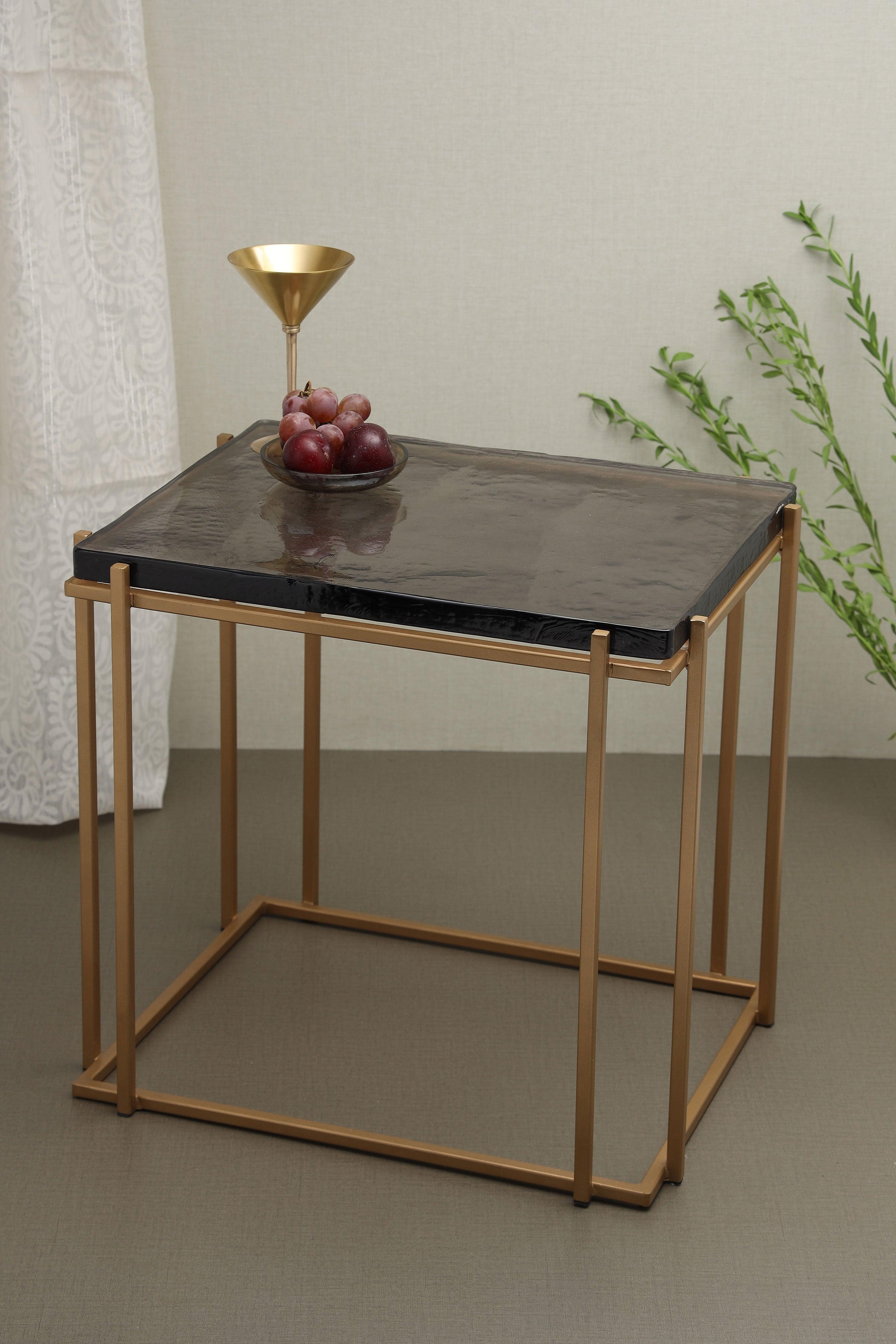 Panoplay Side Table for Living Room | Decorative Glass Tea Table  | Designer End Table