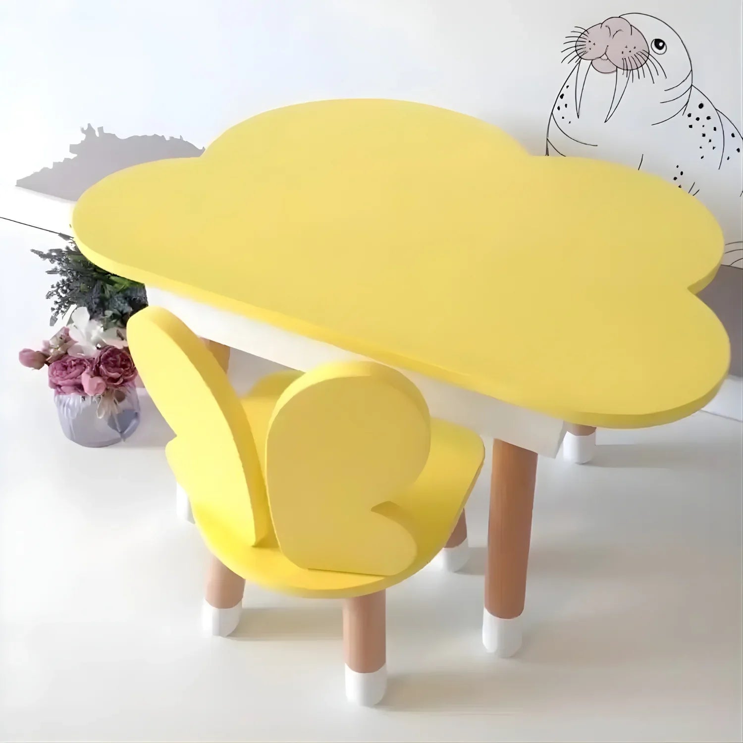 Elegant Toddler Table and Chair Set for Kids Playing Furniture