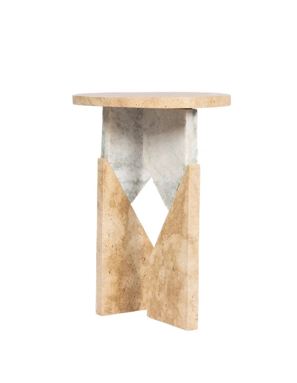 Snazzy - Travertine, Muwnstone | Side Table