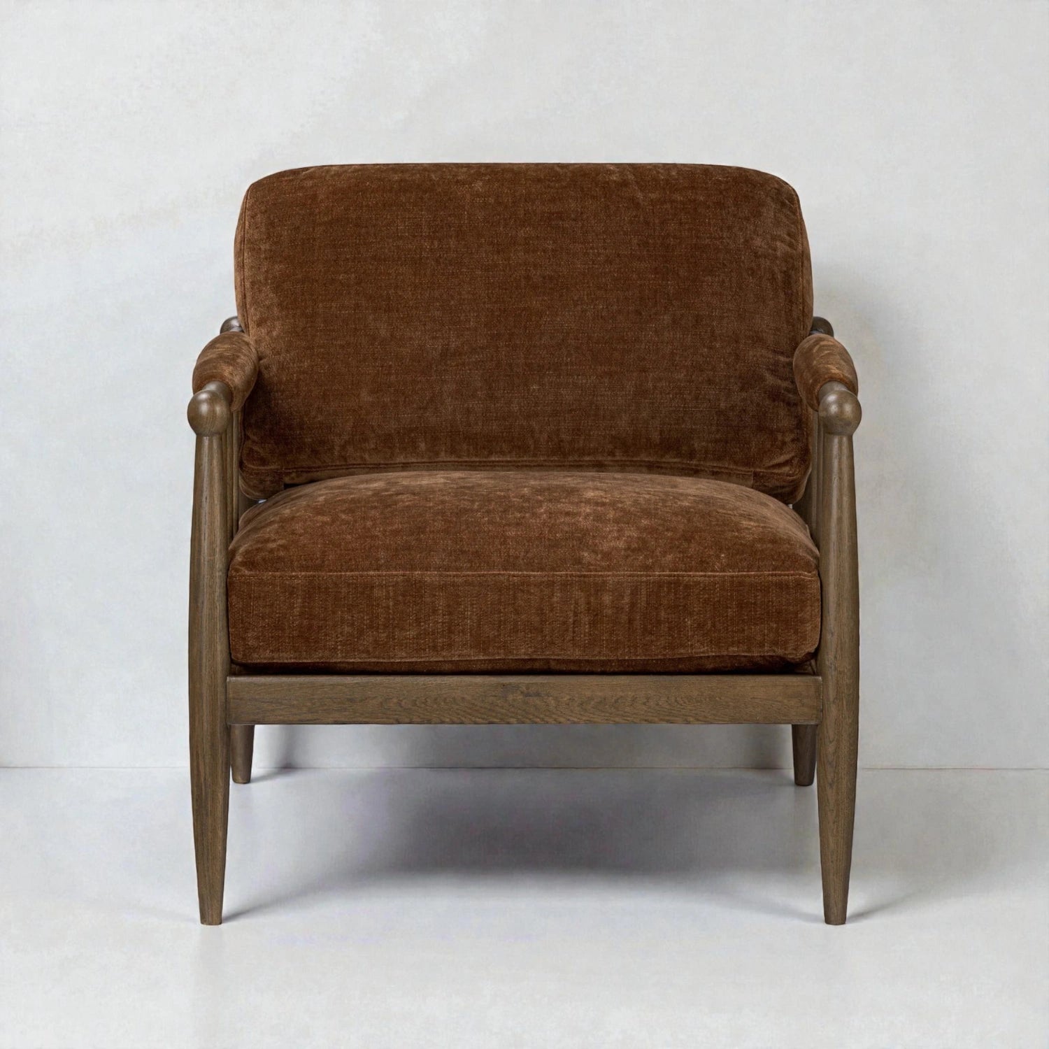 Wonder Solid Teak Wood Chair | Fabric Upholstery Arm Chair