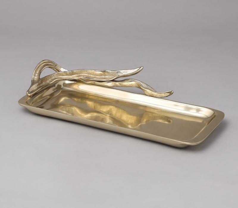 Dracaena Tray | Gold Finished