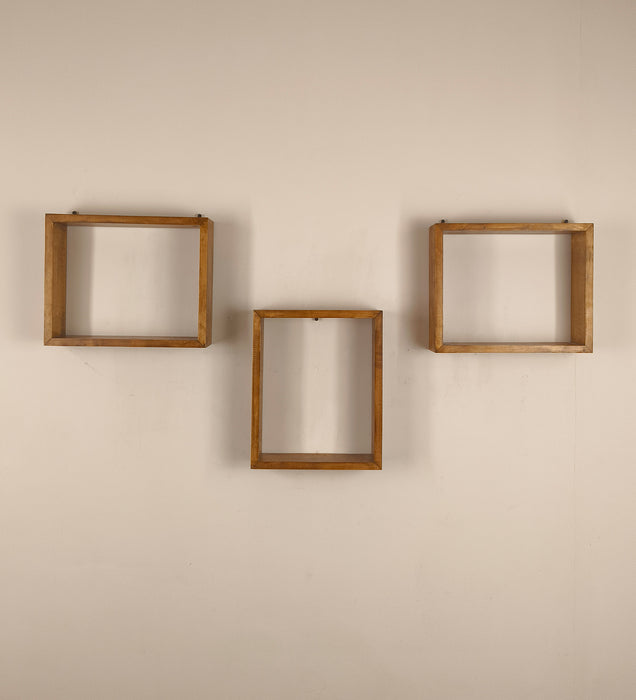 Arthur Iii Rectangular Shaped Set of 3 Wooden Wall Shelves