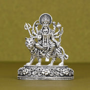 Pure Silver Plated Brass Maa Durga Dashboard Idol
