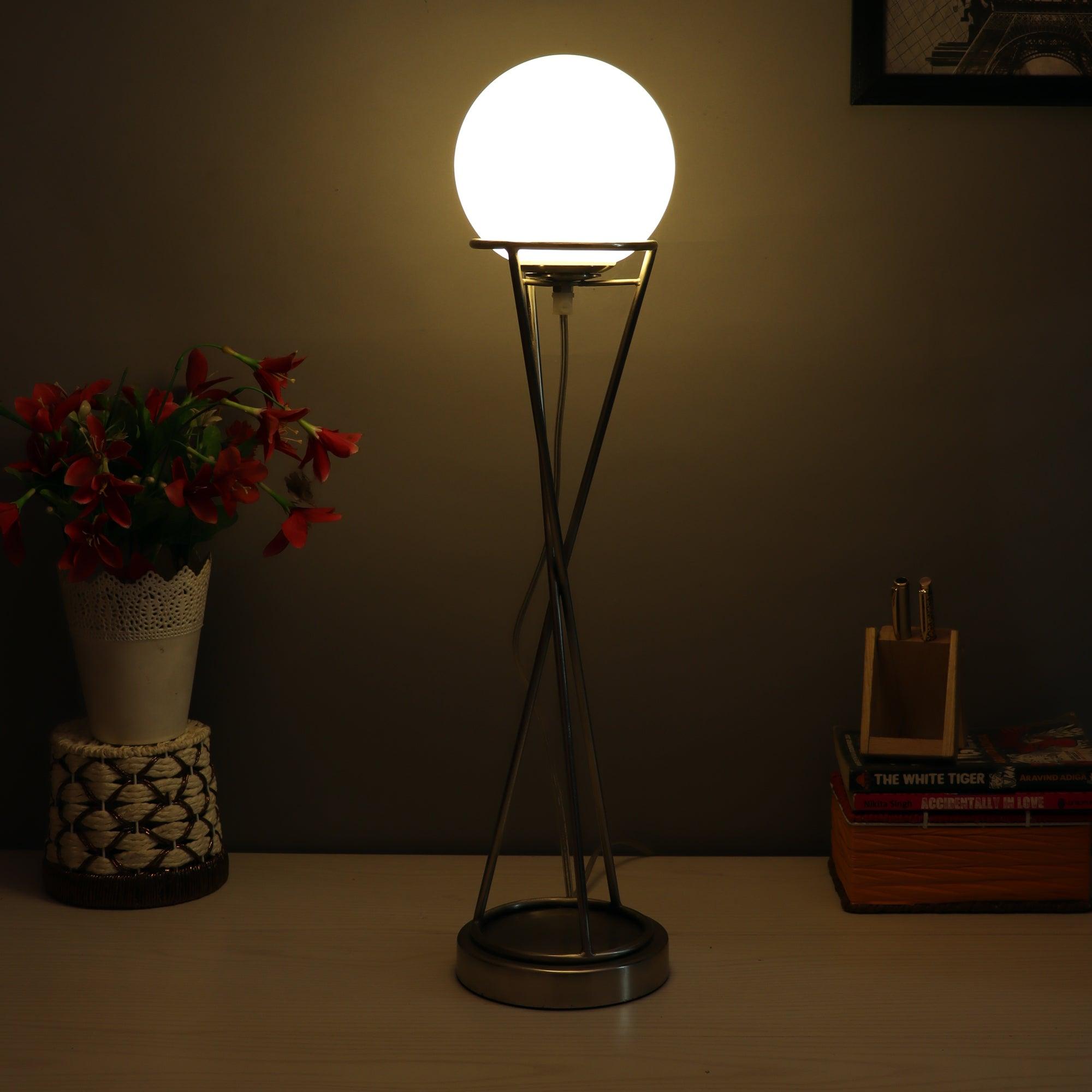 Sybil's Orb Matt Brass Table Lamp for Living Room | Study Lamp