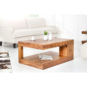 Sheesham Wood Coffee Table in Honey and Walnut Finish | Center Table for Living Room