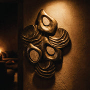 Tessera Sculptural Metal Wall Art | Modern 3D Wall Décor in Dark Antique & Beige