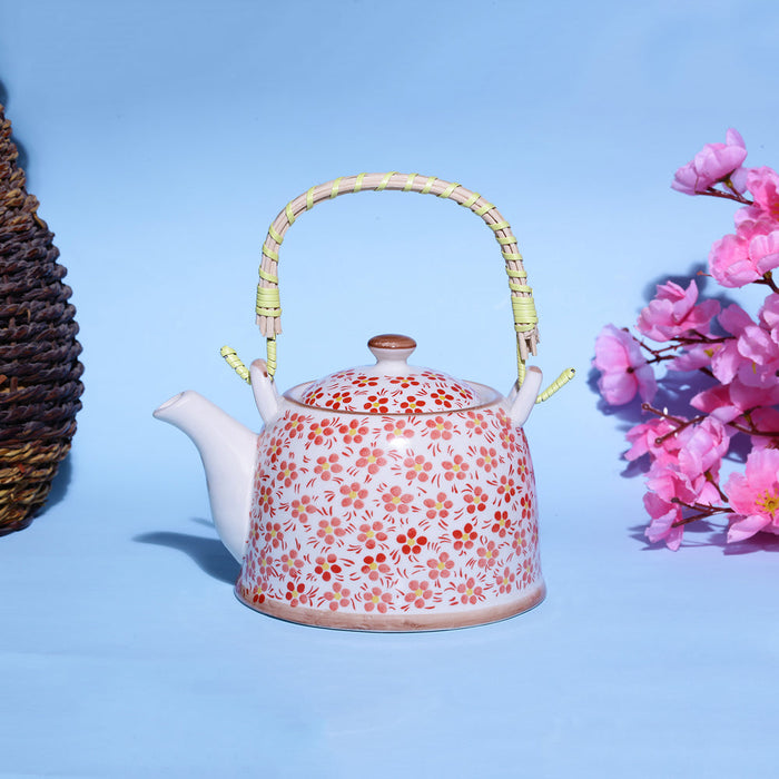 Bright Floral Ceramic Tea Pot | Vibrant Flower Teapot Kettle