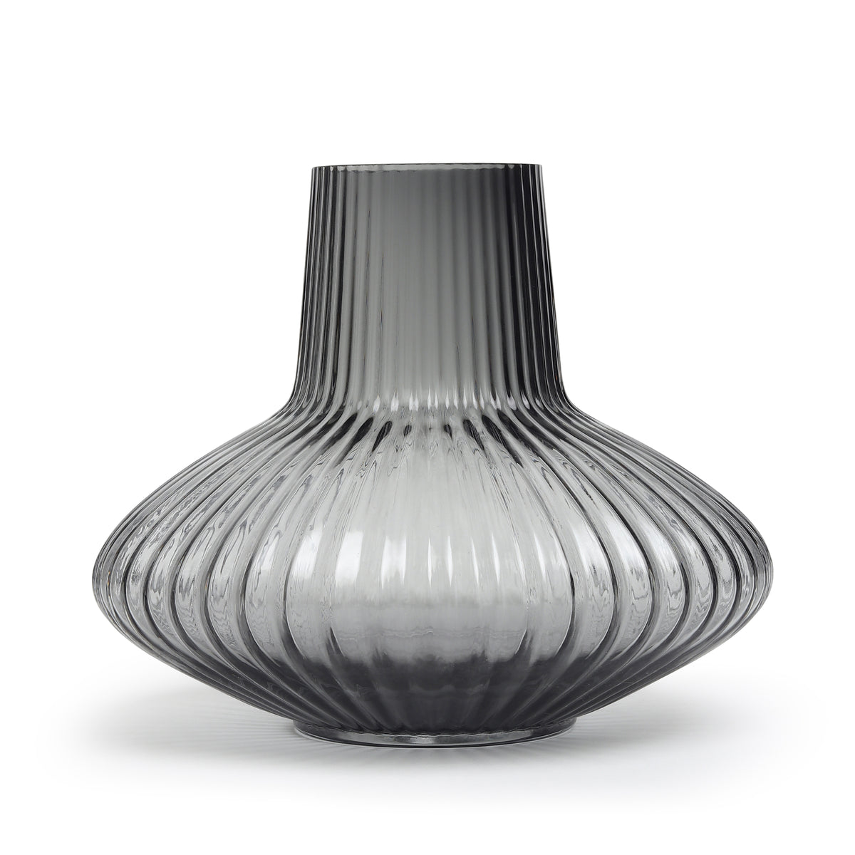 Whorl Black Glass Vase