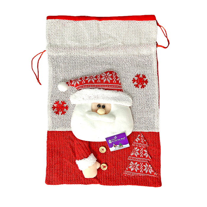 Knitted Christmas Sack for Christmas Gifts and Home Décor