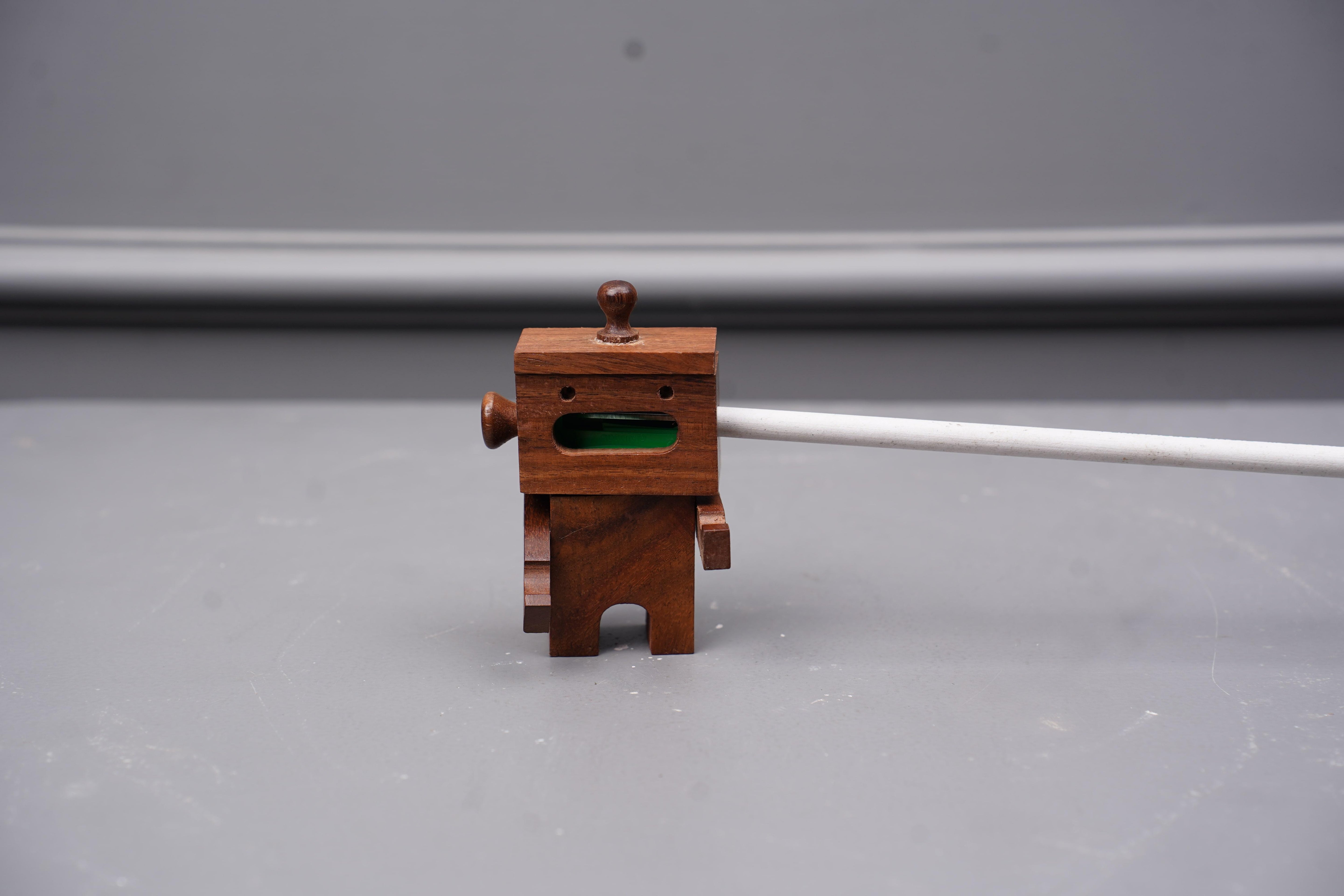 Natural Sheesham Wood Designer Pencil Sharpener | Handcrafted Magnetic Male Sharpener for Artists & Students