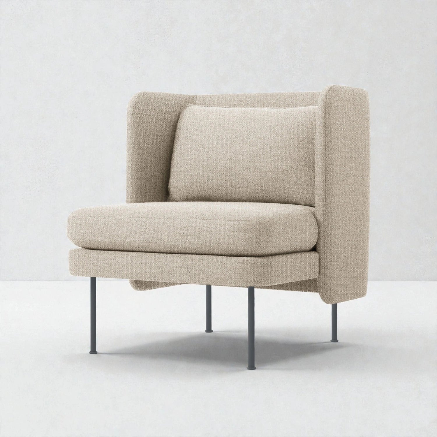 Blonde Metal Legs Armchair