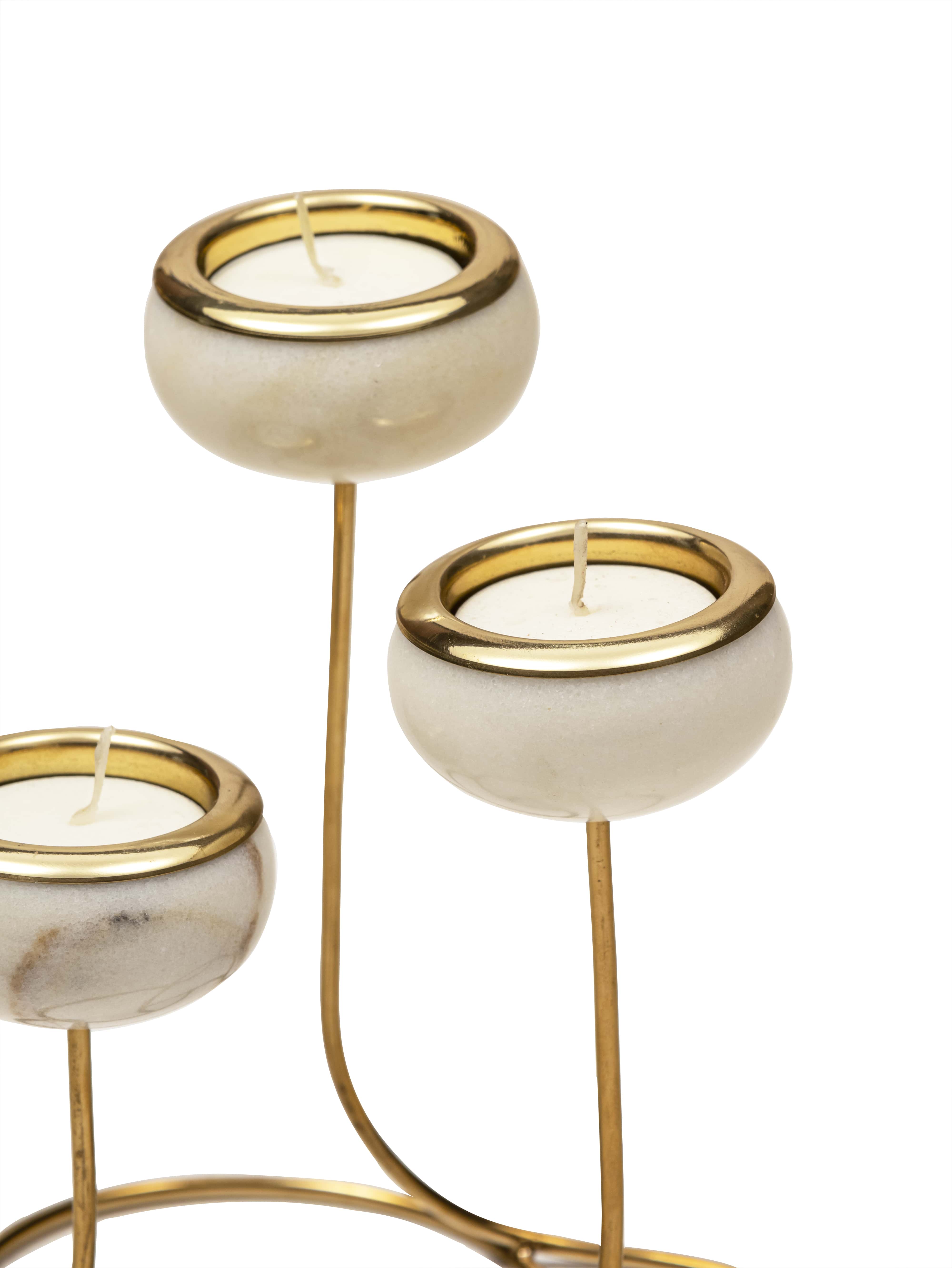 Trilight | Brass And White Marble