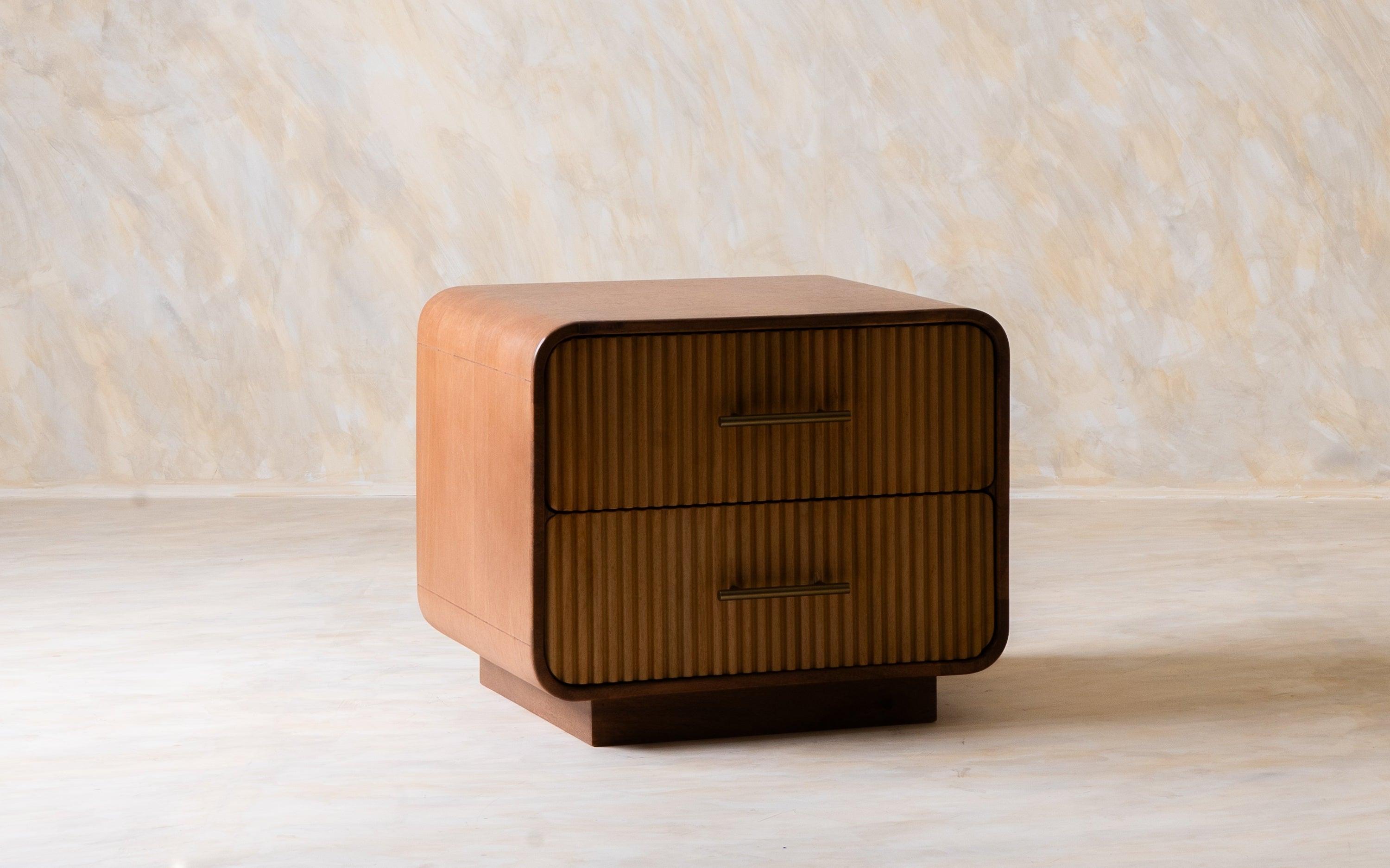 Linn Bedside Table | Mango Wood and Mango Veneer