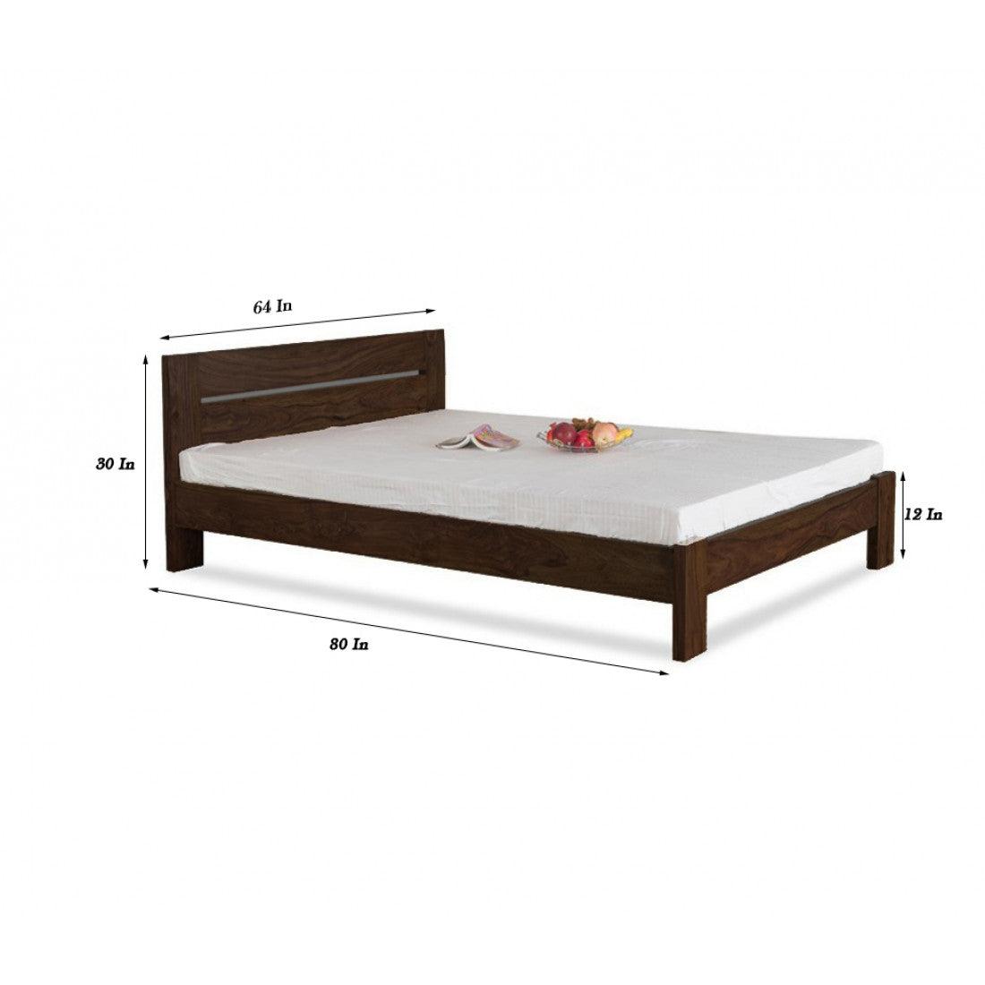 Mayfield Sheesham Wood Queen Size Platform Non Storage Bed