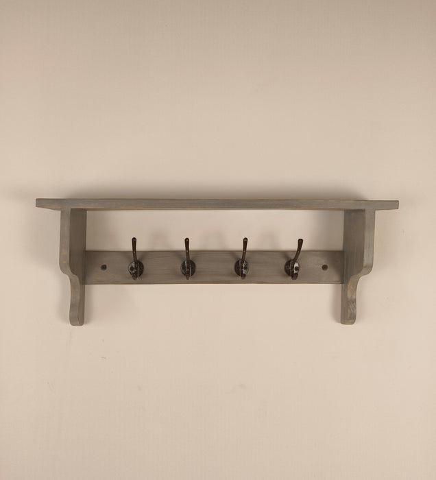 Brentwood Wooden Wall Shelf Organiser With Key Holders