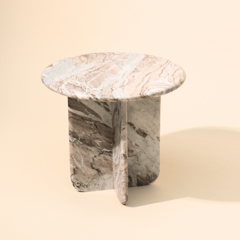 Norge Marble Side Table for Living Room | Small End Table | Corner Table