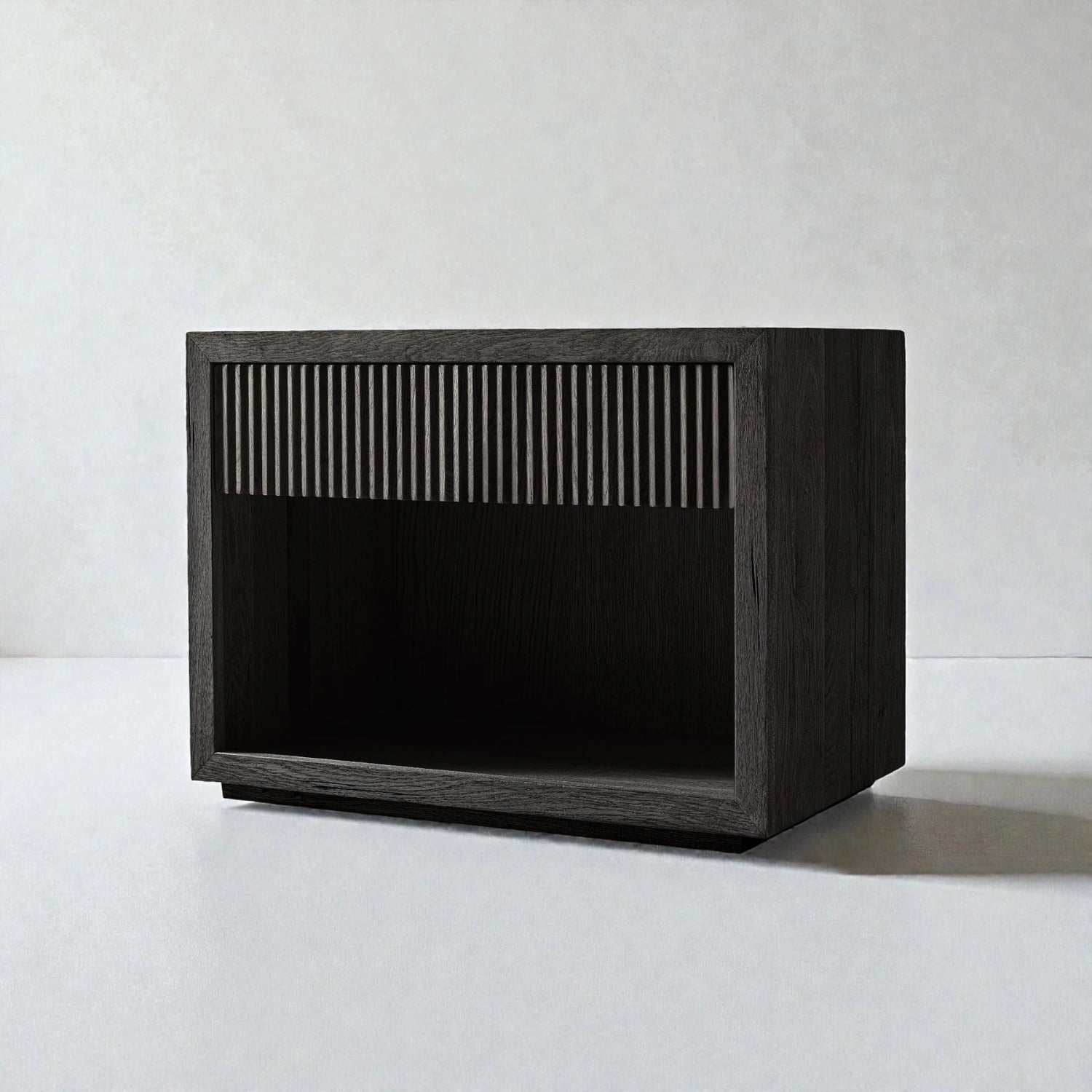 Reed 1-Drawer Ash Black Stained Bedside