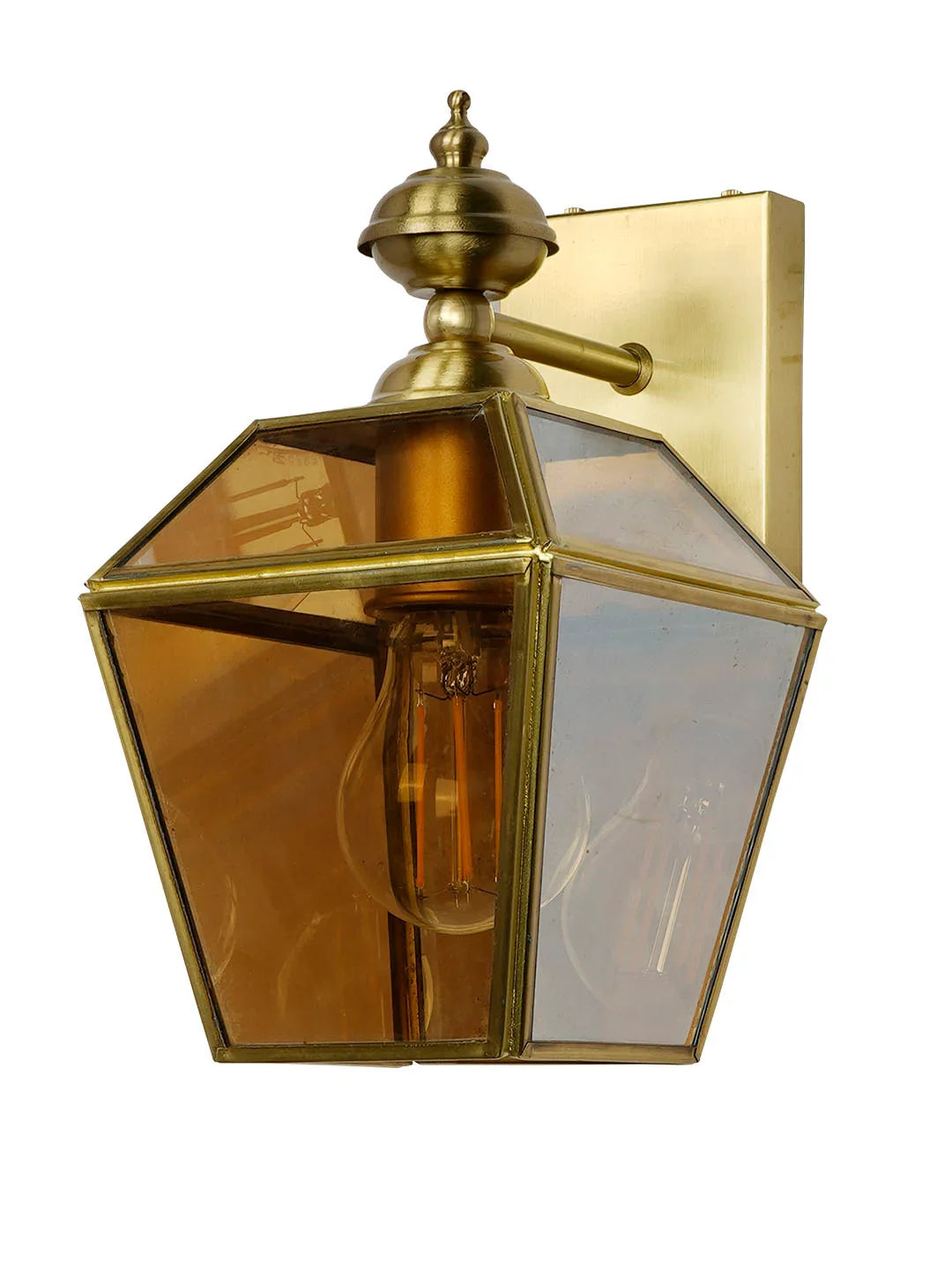 Victorian Brass Trapezoid Wall Sconce