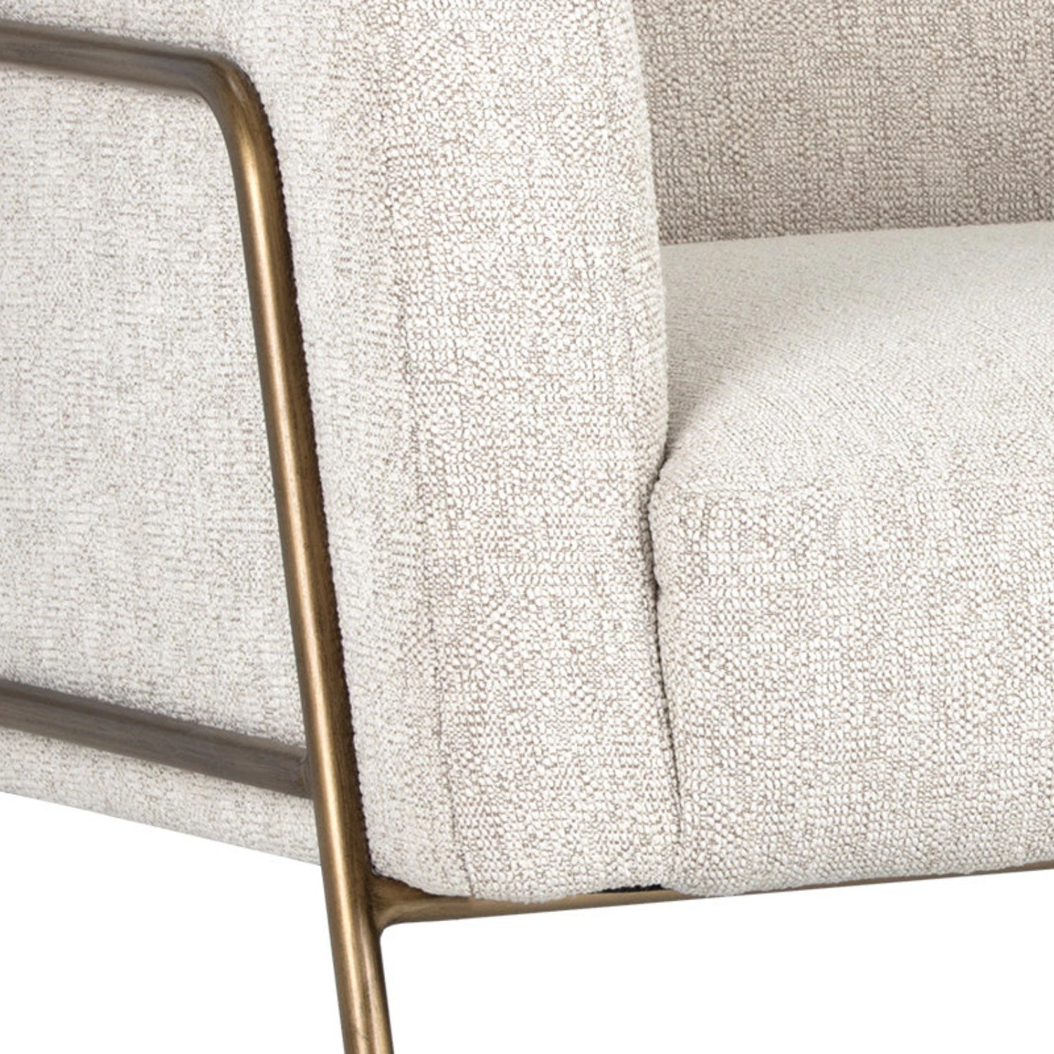 Lyra Brass Finish Metal Arm Chair