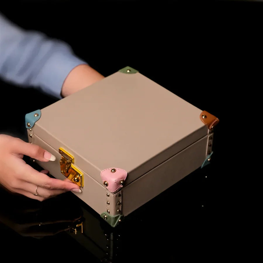 Rainbow watch box | Grey, blue, baby pink, brown, green