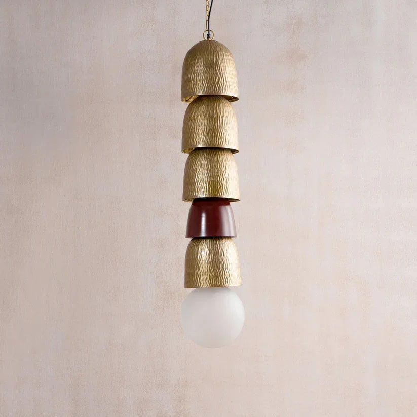 Totem Burgundy Embossed Hanging Lamp