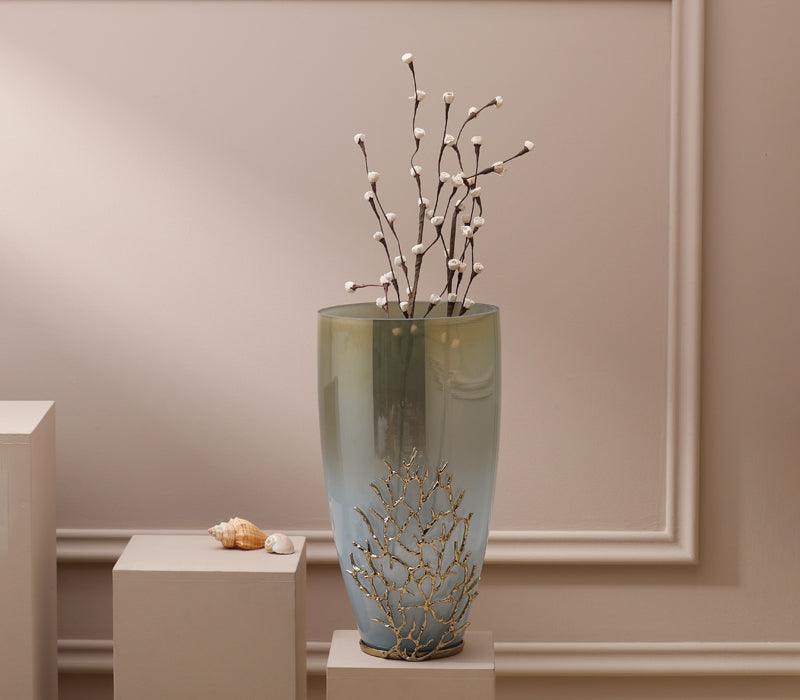 Gold Coral Vase for Living Room or Table Decor
