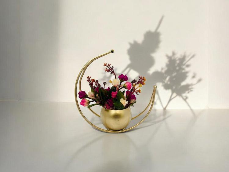 Modern Moon-Shaped Vase for Living Room | Tabletop Planter for Home & Office | Home Decor Item