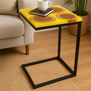 Teak Wood Epoxy End Table – Lemon Resin Finish