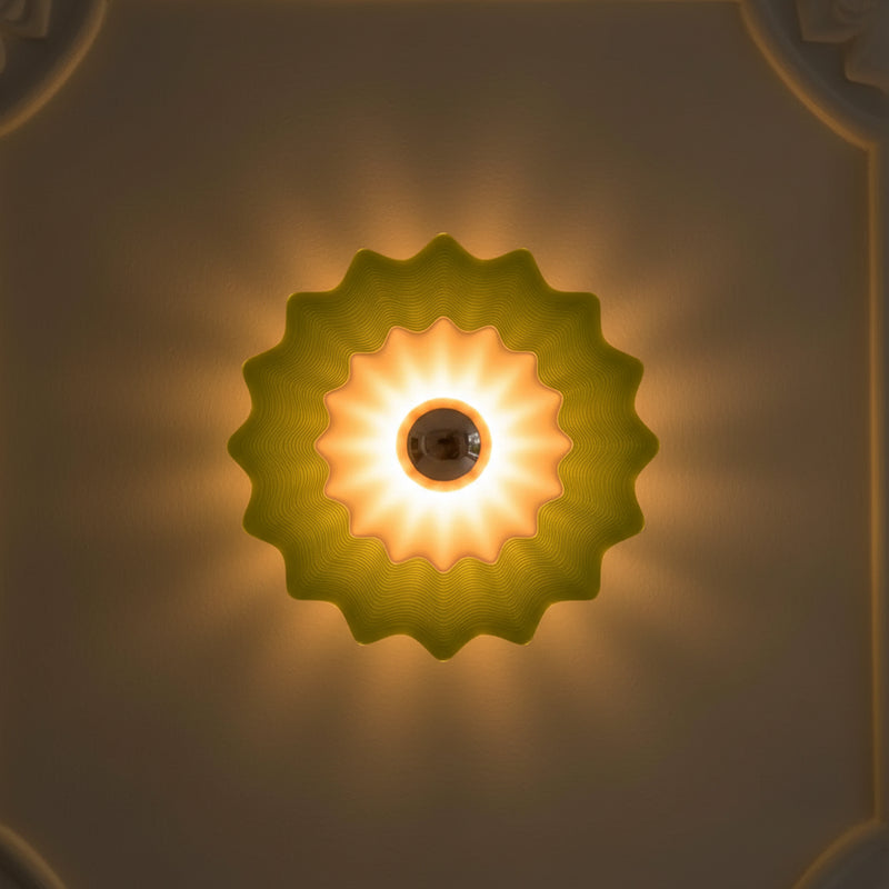 Helios 3D Printed Wall Sconce Light | Designer Ripple Wall Lamp with LED Glow