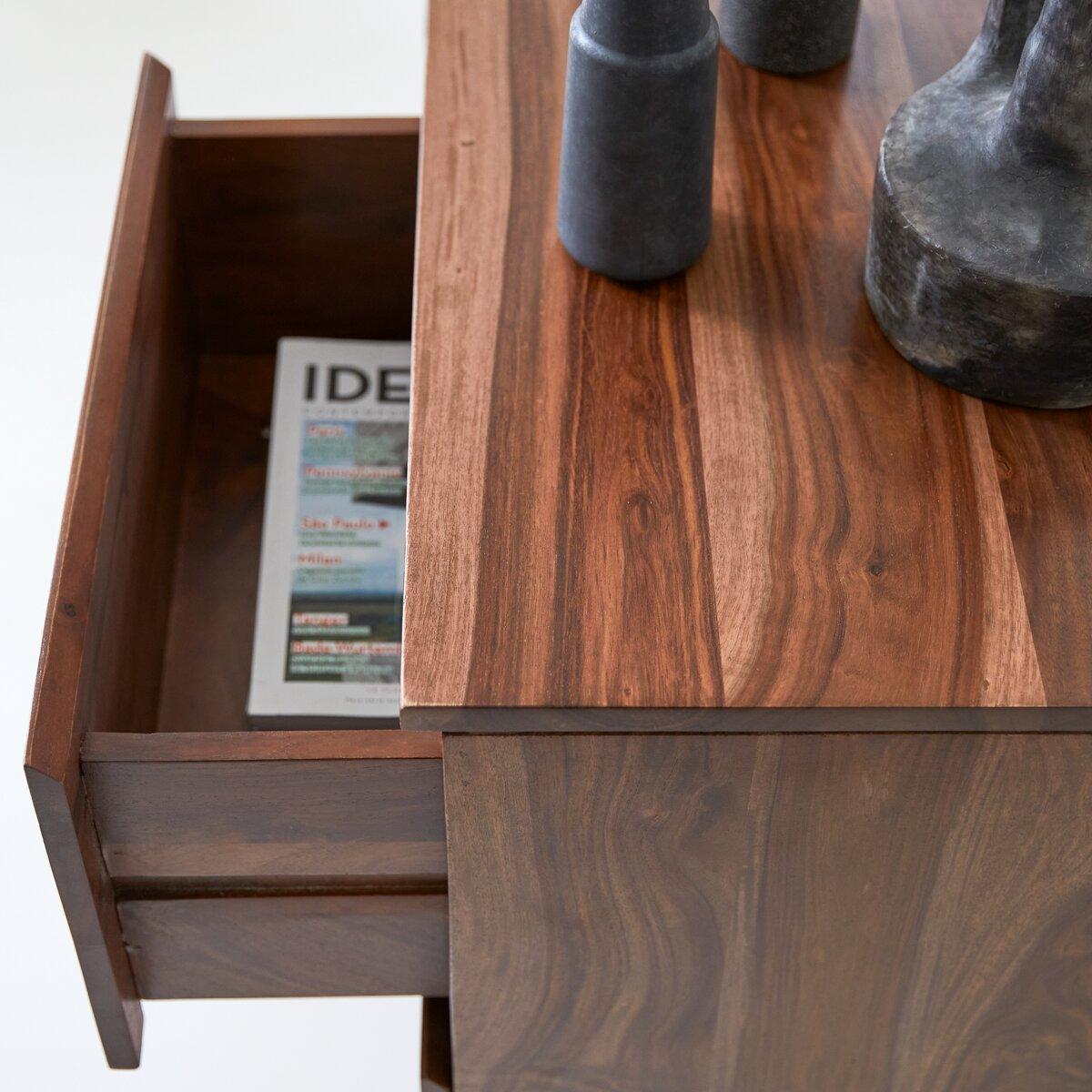 Ferriss Solid Sheesham Wood Cabinet with 2 Door 2 Drawer in Provincial Teak Finish