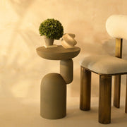 Grove Sculptural Side Table for Living Room | Designer Accent Table | Antique Corner Table