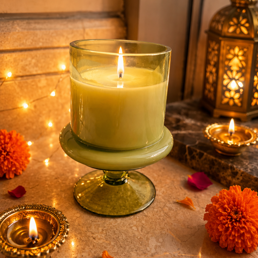 Emerald Glow Diwali Candle Gift Hamper