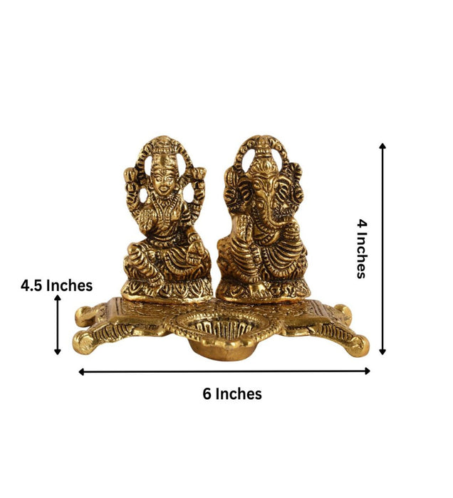 Goddess Metal Laxmi Ganesh Ji Chowki Diya